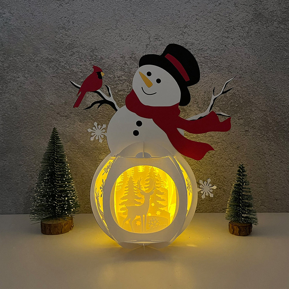 Snowman 5 - 3D Christmas Lantern File - Cricut File  - VEKTOR KRAFT