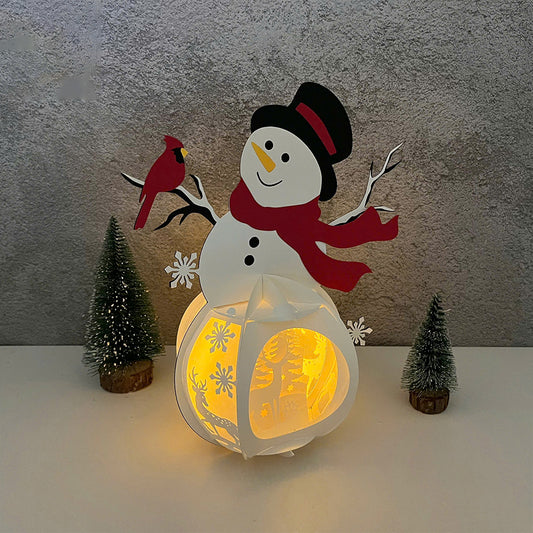 Snowman 5 - 3D Christmas Lantern File - Cricut File  - VEKTOR KRAFT