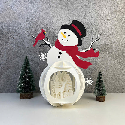 Snowman 5 - 3D Christmas Lantern File - Cricut File  - VEKTOR KRAFT