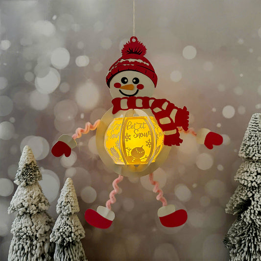 Snowman Hanging - 3D Christmas Lantern File - Cricut File  - VEKTOR KRAFT