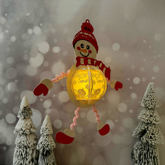 Snowman Hanging - 3D Christmas Lantern File - Cricut File  - VEKTOR KRAFT