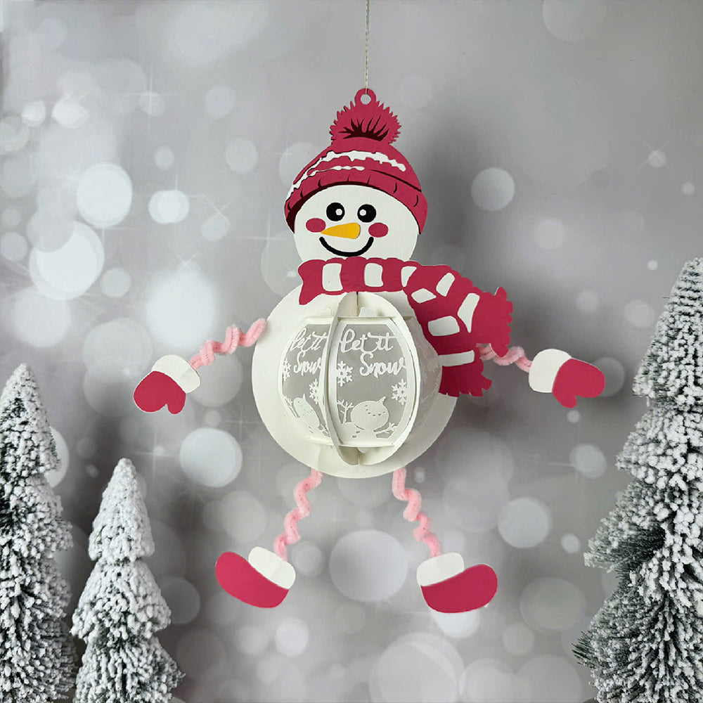 Snowman Hanging - 3D Christmas Lantern File - Cricut File  - VEKTOR KRAFT