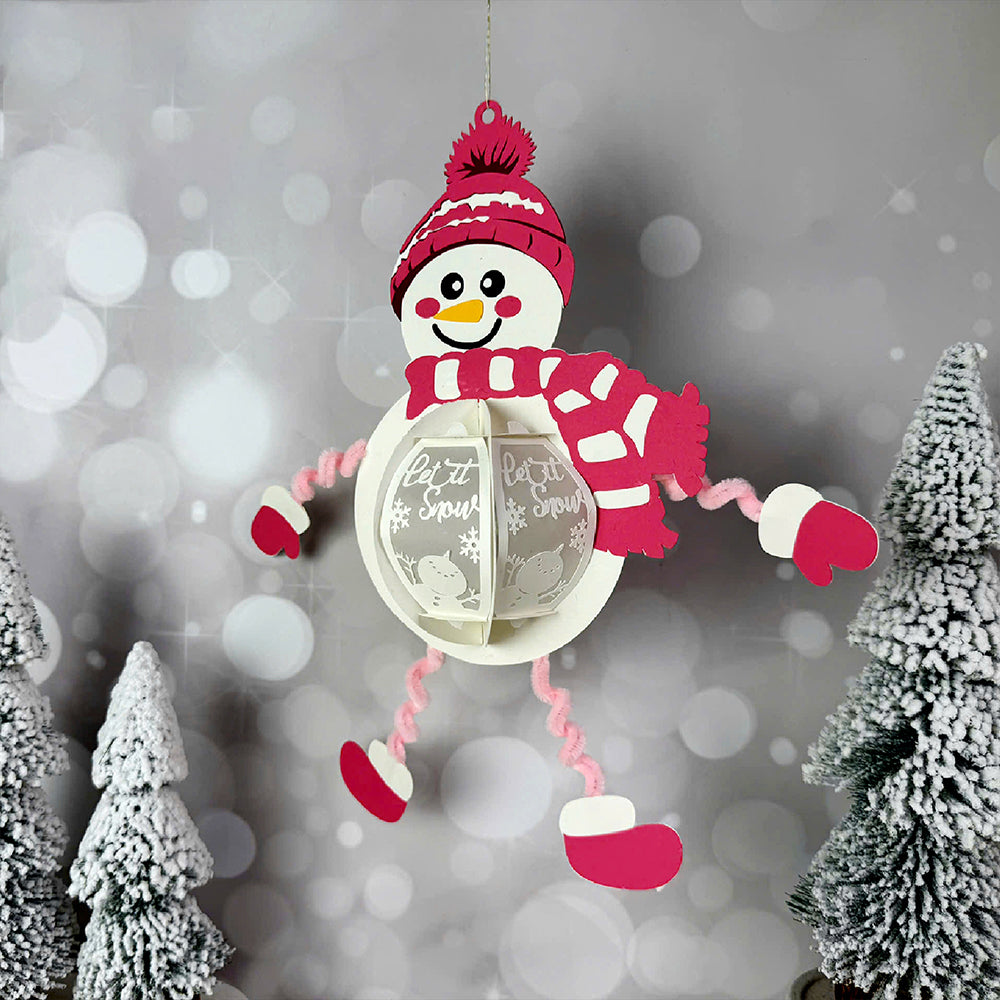 Snowman Hanging - 3D Christmas Lantern File - Cricut File  - VEKTOR KRAFT