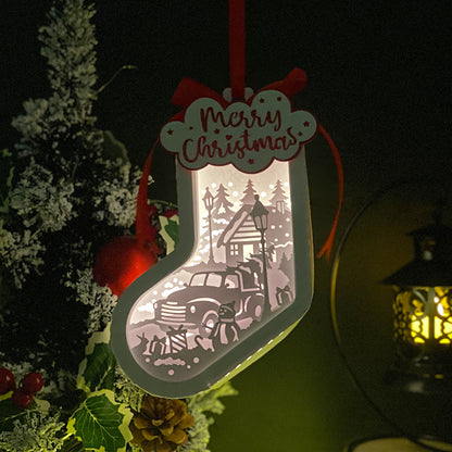 Xmas 1 - 3D Sock Lantern File  - Cricut File  - VEKTOR KRAFT