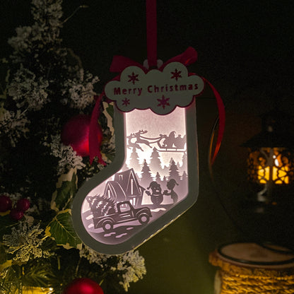 Xmas 3 - 3D Sock Lantern File  - Cricut File  - VEKTOR KRAFT