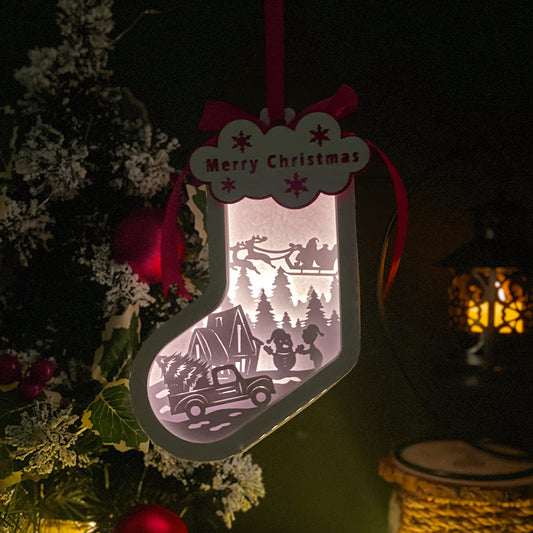 Xmas 3 - 3D Sock Lantern File  - Cricut File  - VEKTOR KRAFT