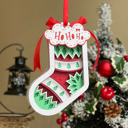 Xmas 5 - 3D Sock Lantern File  - Cricut File  - VEKTOR KRAFT