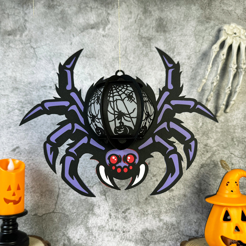 Halloween Spider 2 - 3D Halloween Paper Lantern File - Cricut File  - VEKTOR KRAFT