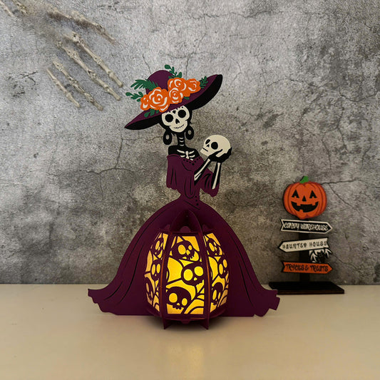 Catrina 2 - 3D Halloween Paper Lantern File - Cricut File  - VEKTOR KRAFT