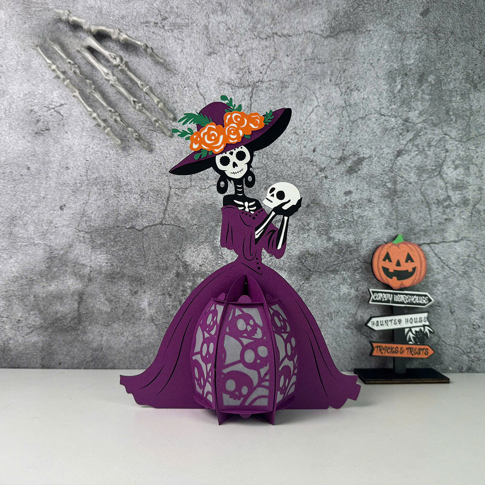 Catrina 2 - 3D Halloween Paper Lantern File - Cricut File  - VEKTOR KRAFT
