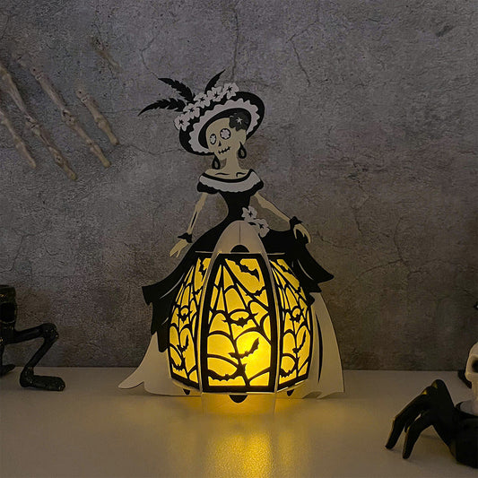 Catrina 3 - 3D Halloween Paper Lantern File - Cricut File  - VEKTOR KRAFT