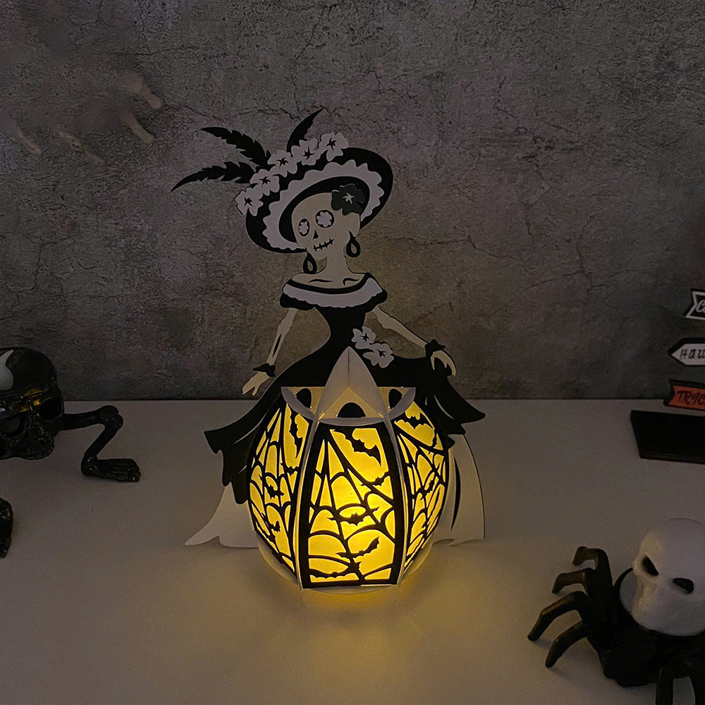 Catrina 3 - 3D Halloween Paper Lantern File - Cricut File  - VEKTOR KRAFT