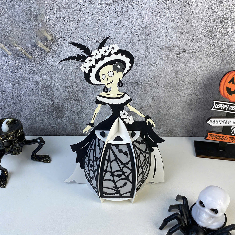 Catrina 3 - 3D Halloween Paper Lantern File - Cricut File  - VEKTOR KRAFT