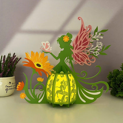 Spring Fairy - 3D Paper Cut Lantern File  - Cricut File  - VEKTOR KRAFT