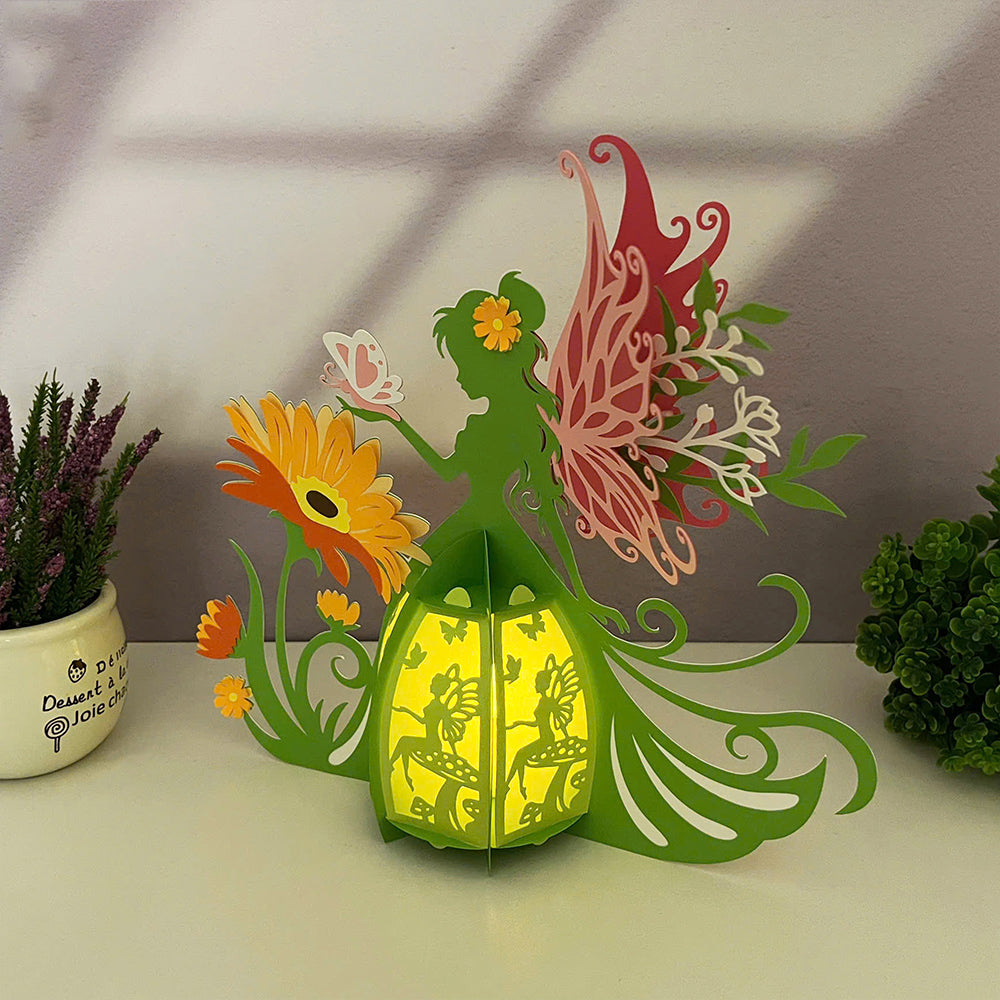 Spring Fairy - 3D Paper Cut Lantern File  - Cricut File  - VEKTOR KRAFT
