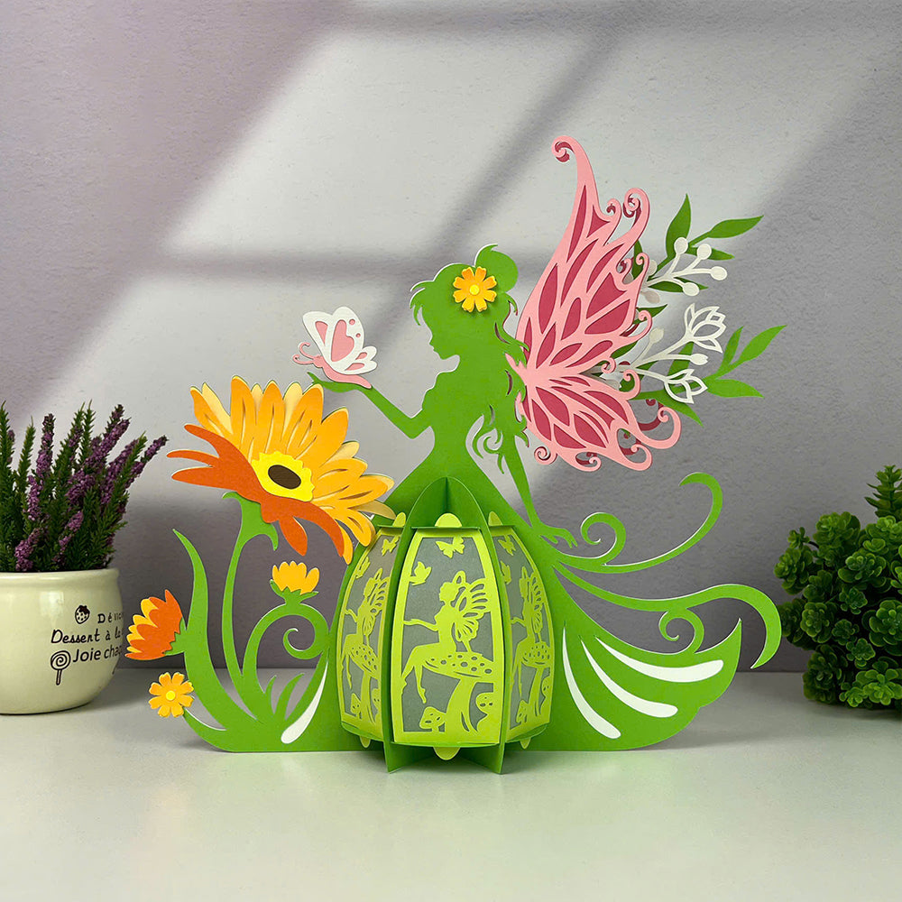 Spring Fairy - 3D Paper Cut Lantern File  - Cricut File  - VEKTOR KRAFT