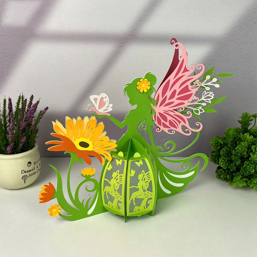 Spring Fairy - 3D Paper Cut Lantern File  - Cricut File  - VEKTOR KRAFT