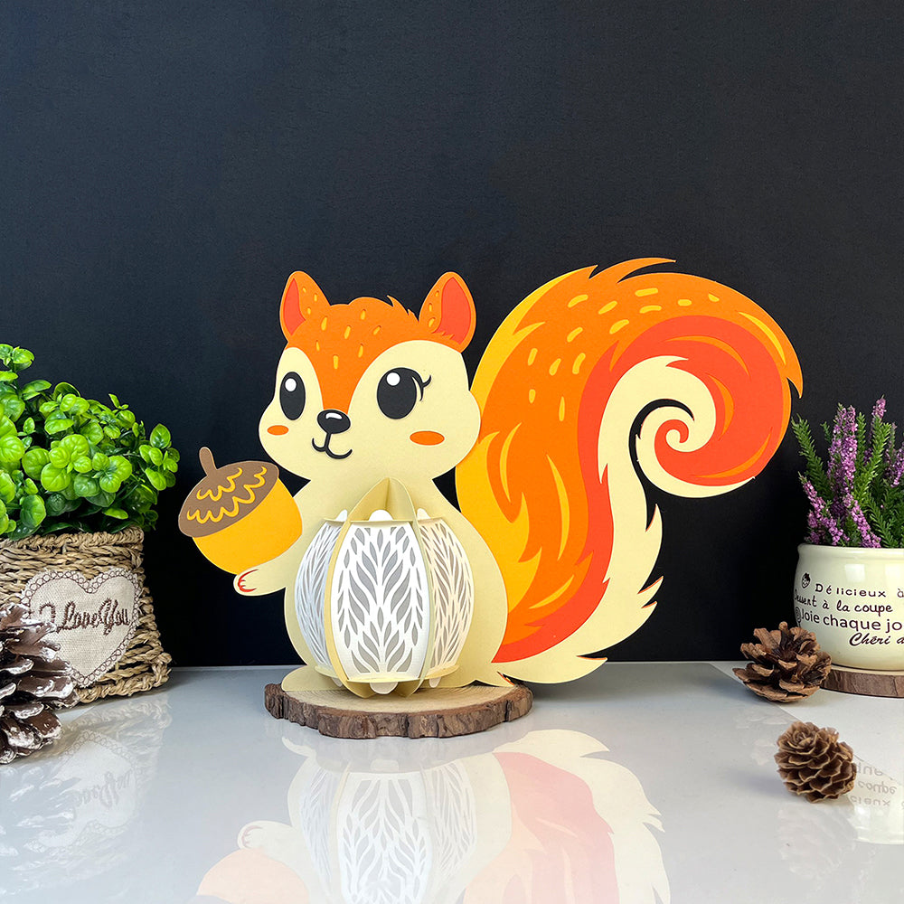 Squirrel - 3D Animal Paper Cut Lantern File  - Cricut File  - VEKTOR KRAFT