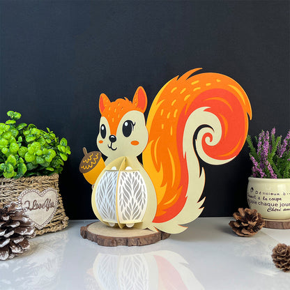 Squirrel - 3D Animal Paper Cut Lantern File  - Cricut File  - VEKTOR KRAFT