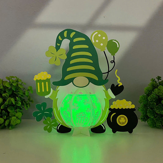 St. Patrick's Day Gnome - 3D Paper Lantern File  - Cricut File  - VEKTOR KRAFT