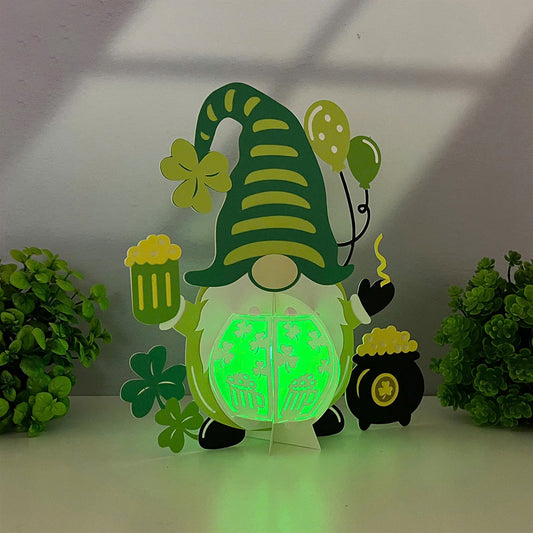 St. Patrick's Day Gnome - 3D Paper Lantern File  - Cricut File  - VEKTOR KRAFT