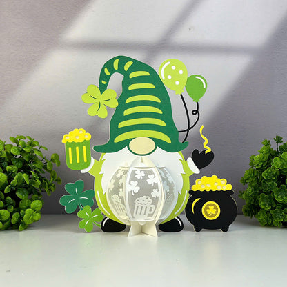St. Patrick's Day Gnome - 3D Paper Lantern File  - Cricut File  - VEKTOR KRAFT