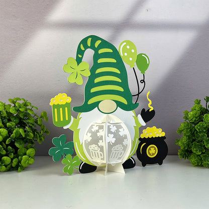 St. Patrick's Day Gnome - 3D Paper Lantern File  - Cricut File  - VEKTOR KRAFT
