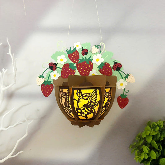 Strawberry Pot - 3D Paper Cut Lantern File  - Cricut File  - VEKTOR KRAFT