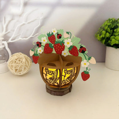 Strawberry Pot - 3D Paper Cut Lantern File  - Cricut File  - VEKTOR KRAFT