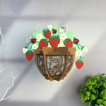 Strawberry Pot - 3D Paper Cut Lantern File  - Cricut File  - VEKTOR KRAFT