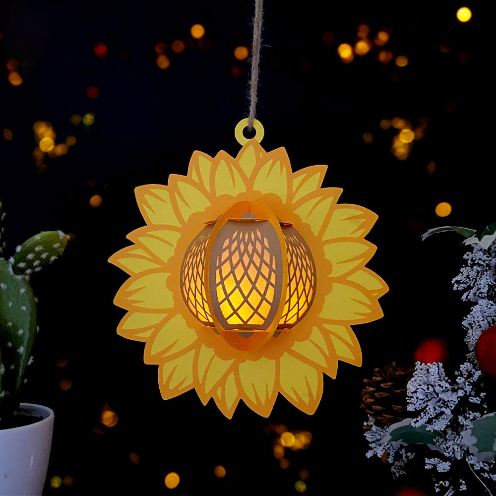 Sunflower - 3D Paper Cut Lantern File  - Cricut File  - VEKTOR KRAFT