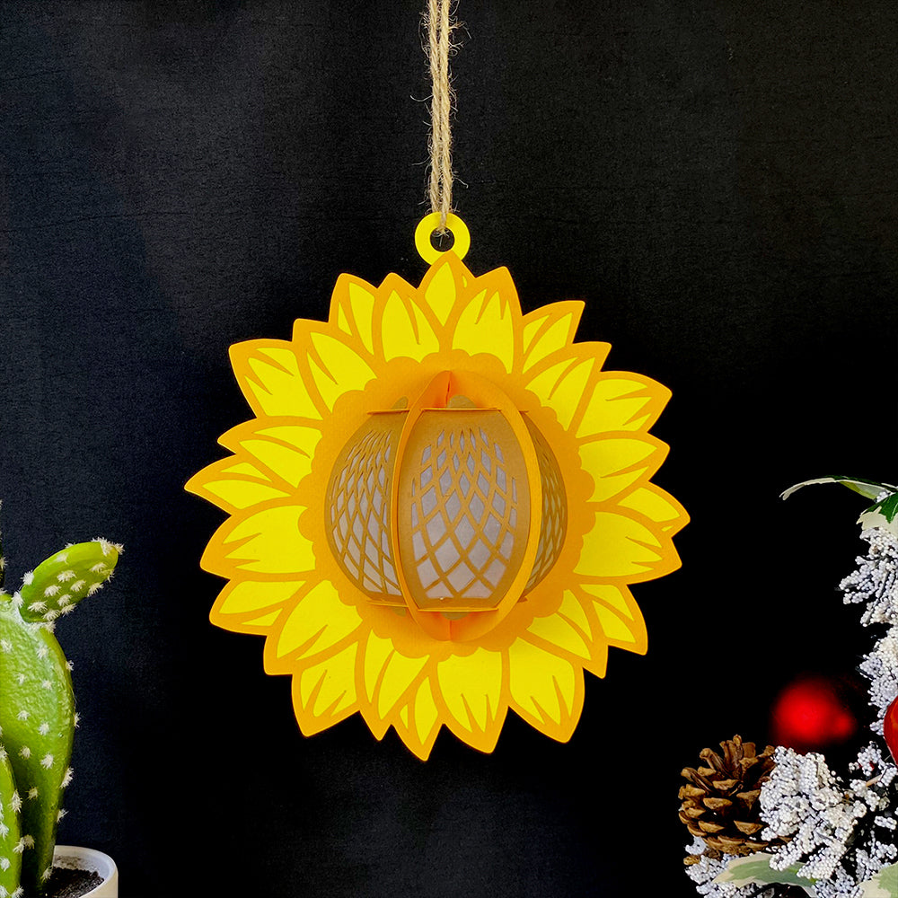 Sunflower - 3D Paper Cut Lantern File  - Cricut File  - VEKTOR KRAFT
