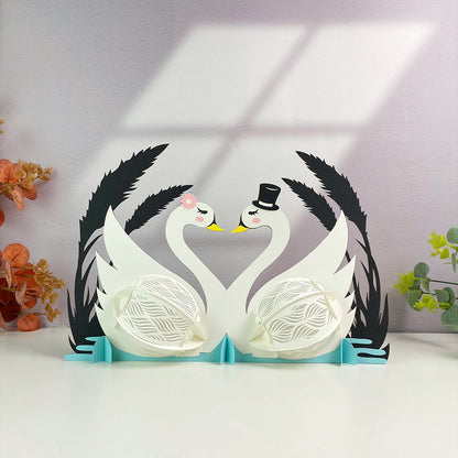 Swan Couple 2 - 3D Animal Paper Cut Lantern File  - Cricut File  - VEKTOR KRAFT