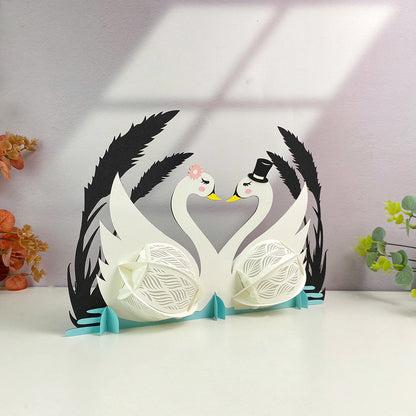 Swan Couple 2 - 3D Animal Paper Cut Lantern File  - Cricut File  - VEKTOR KRAFT
