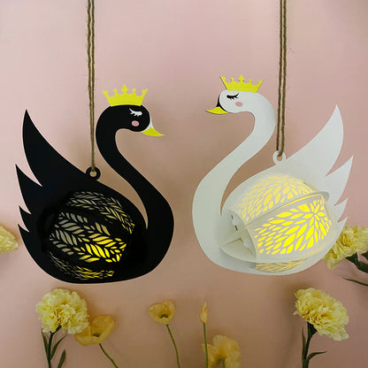 Swan Couple - 3D Animal Paper Cut Lantern File  - Cricut File  - VEKTOR KRAFT