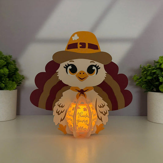 Turkey 2- 3D Thanksgiving Paper Lantern File  - Cricut File  - VEKTOR KRAFT