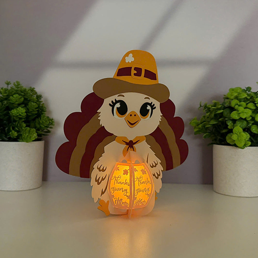 Turkey 2- 3D Thanksgiving Paper Lantern File  - Cricut File  - VEKTOR KRAFT