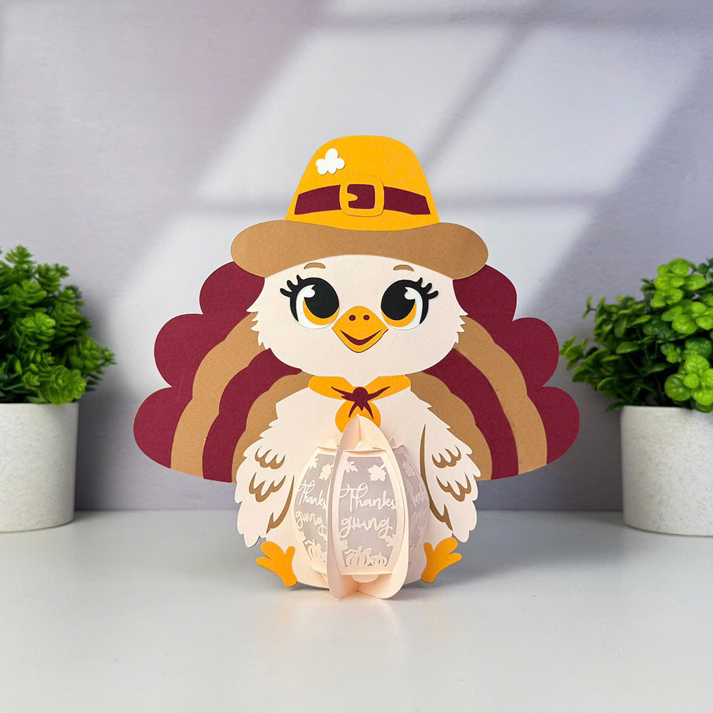 Turkey 2- 3D Thanksgiving Paper Lantern File  - Cricut File  - VEKTOR KRAFT