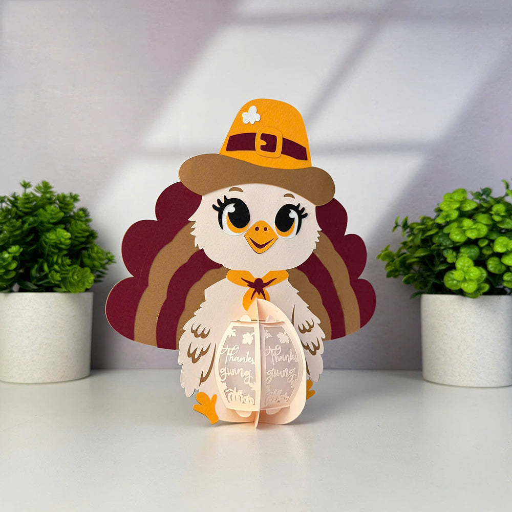Turkey 2- 3D Thanksgiving Paper Lantern File  - Cricut File  - VEKTOR KRAFT