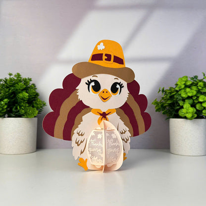Turkey 2- 3D Thanksgiving Paper Lantern File  - Cricut File  - VEKTOR KRAFT