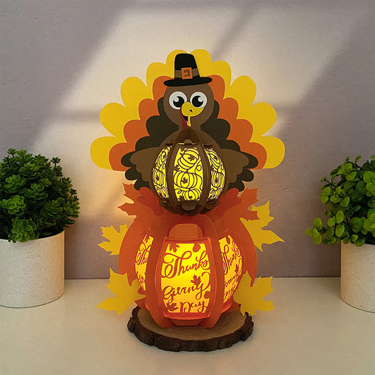 Turkey 3 - 3D Thanksgiving Paper Lantern File  - Cricut File  - VEKTOR KRAFT