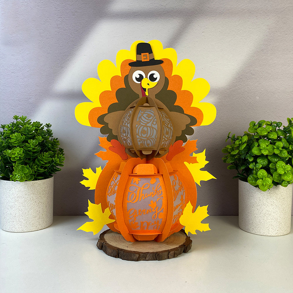 Turkey 3 - 3D Thanksgiving Paper Lantern File  - Cricut File  - VEKTOR KRAFT