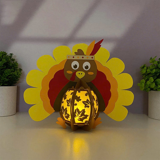 Turkey 1 - 3D Thanksgiving Paper Lantern File  - Cricut File  - VEKTOR KRAFT