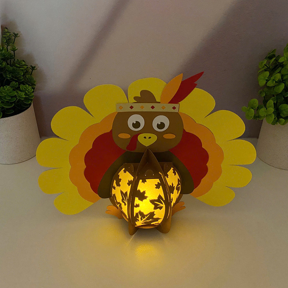 Turkey 1 - 3D Thanksgiving Paper Lantern File  - Cricut File  - VEKTOR KRAFT