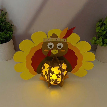 Turkey 1 - 3D Thanksgiving Paper Lantern File  - Cricut File  - VEKTOR KRAFT