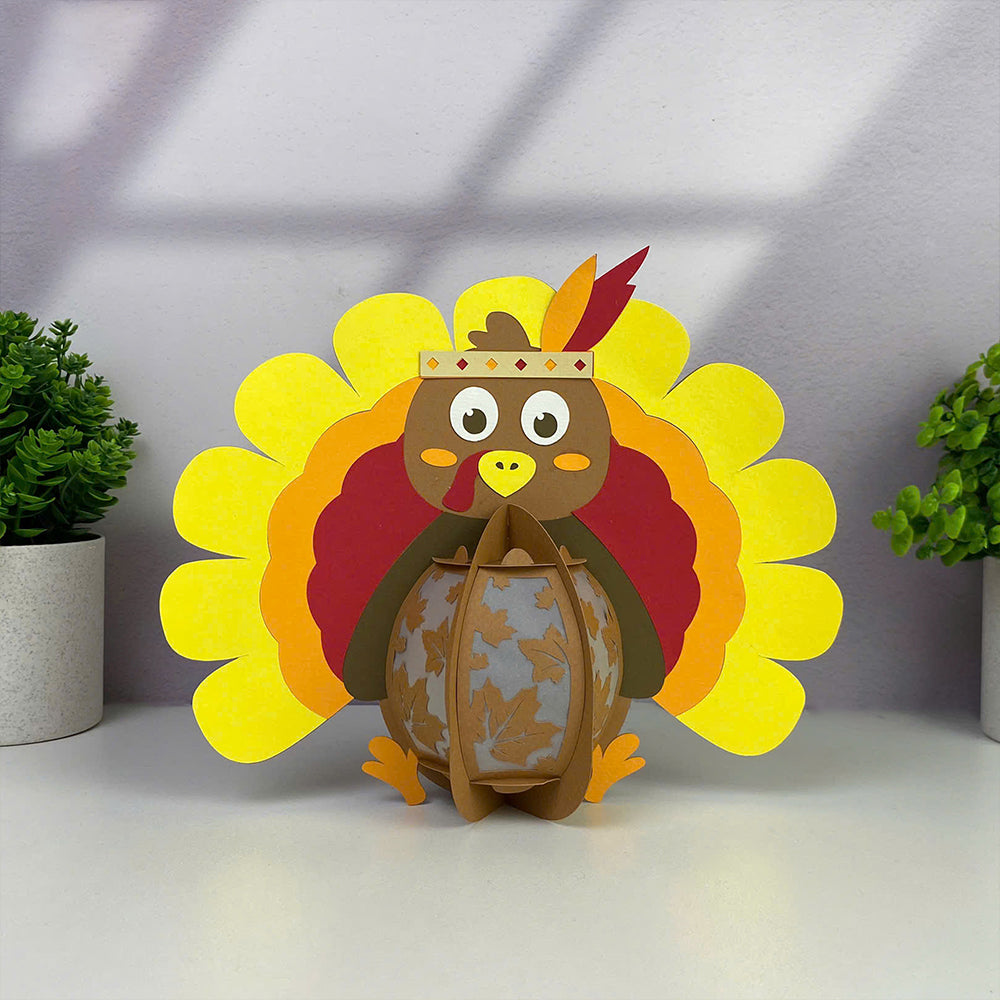Turkey 1 - 3D Thanksgiving Paper Lantern File  - Cricut File  - VEKTOR KRAFT