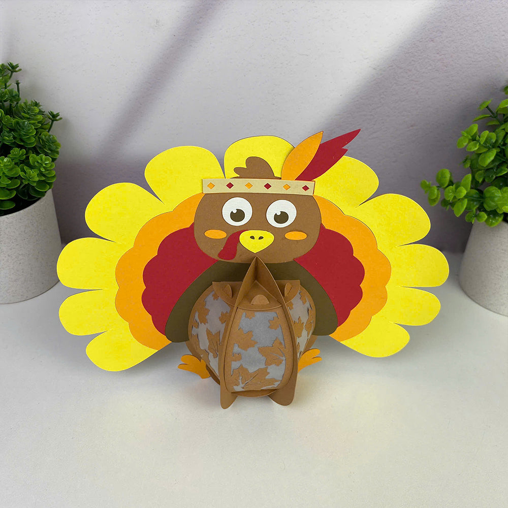 Turkey 1 - 3D Thanksgiving Paper Lantern File  - Cricut File  - VEKTOR KRAFT