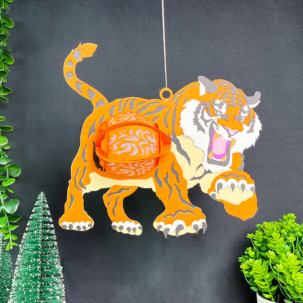 Tiger - 3D Animal Paper Cut Lantern File  - Cricut File  - VEKTOR KRAFT