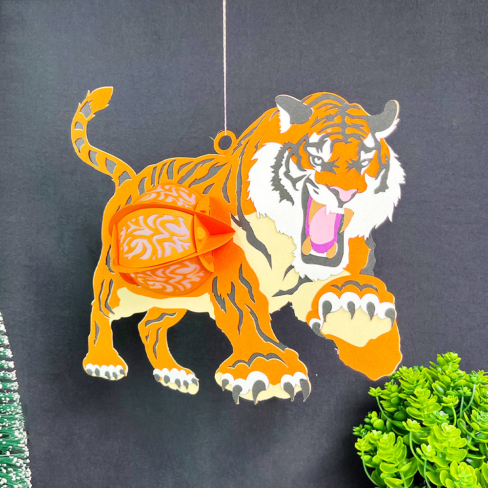 Tiger - 3D Animal Paper Cut Lantern File  - Cricut File  - VEKTOR KRAFT