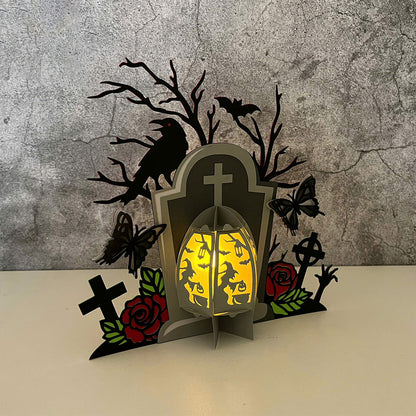 Tombstone 1 - 3D Halloween Paper Lantern File - Cricut File  - VEKTOR KRAFT